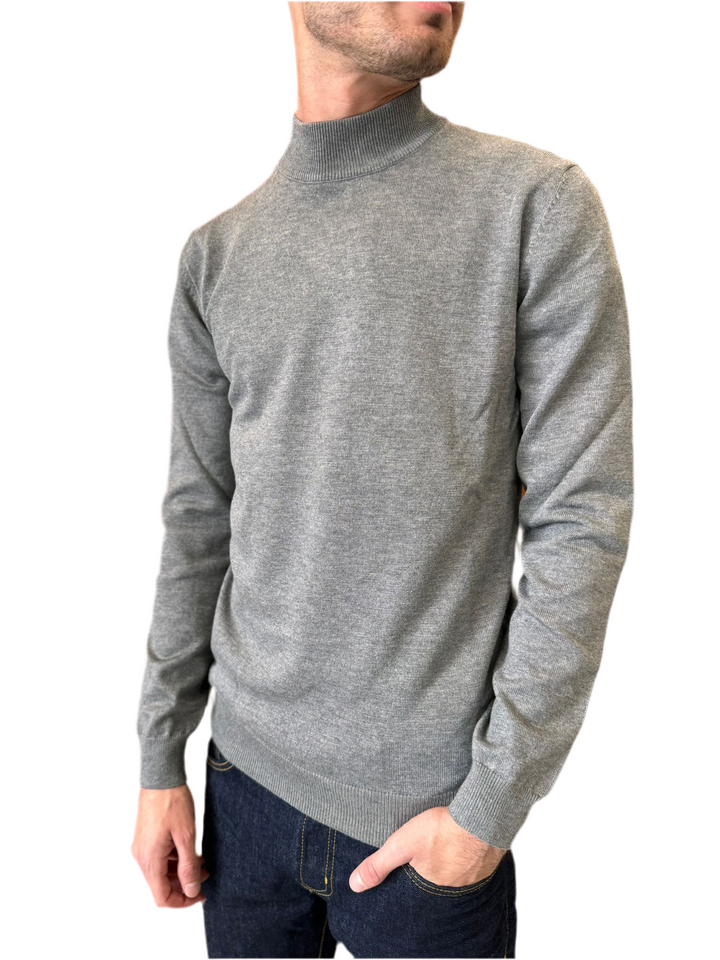 Maglione Mezzo Collo In Filo Grigio